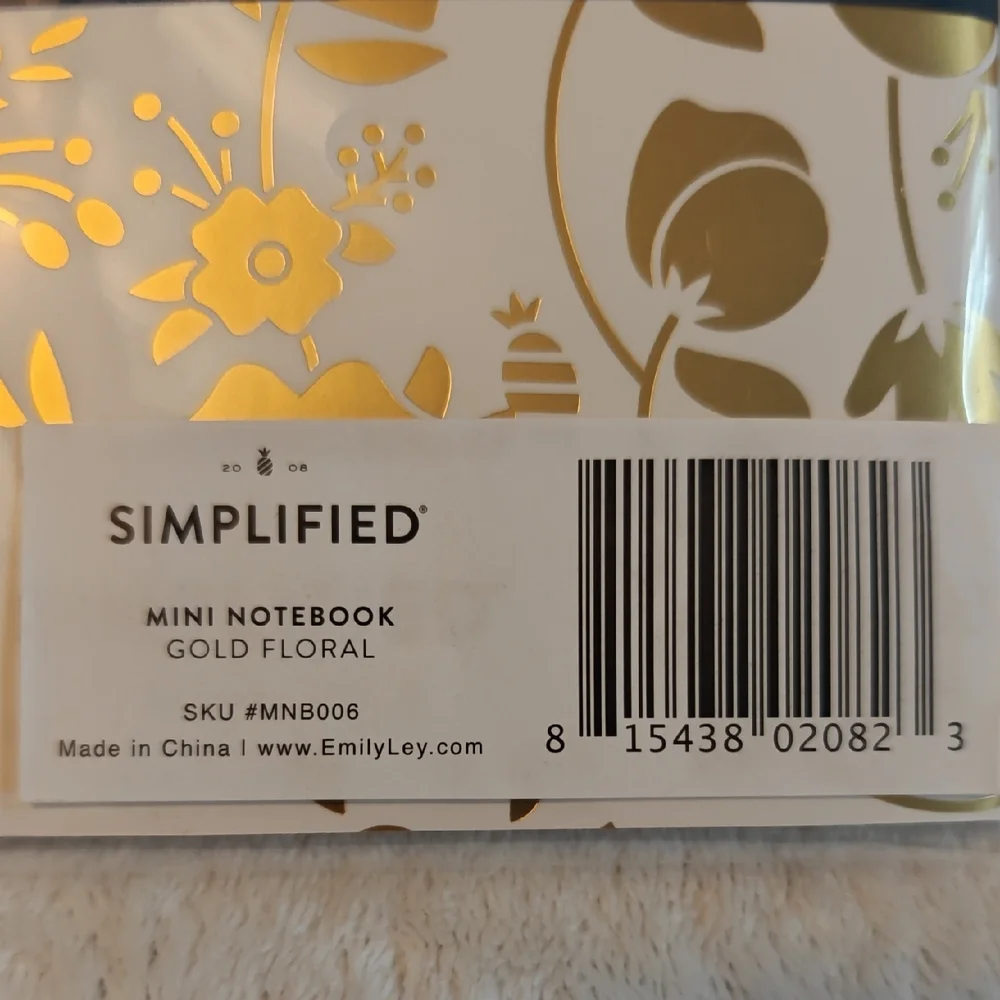 Gold Floral Mini Notebook - Picture 2 of 3